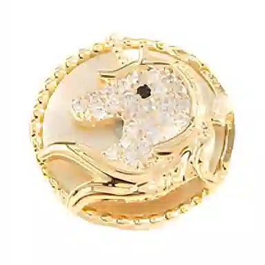 山一丸 无痕强力吸铁石防走光神器固定 铜+珍珠 胸针 女款