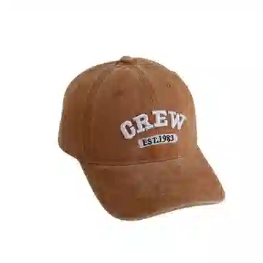 艾佳微 时尚大头围显白显脸小宽檐刺绣韩系简约百搭户外遮阳 棉 鸭舌帽 男女同款情侣款