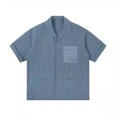 江南先生 野生无限户外刺绣口袋短袖宽松衬衣衬衫 男女同款