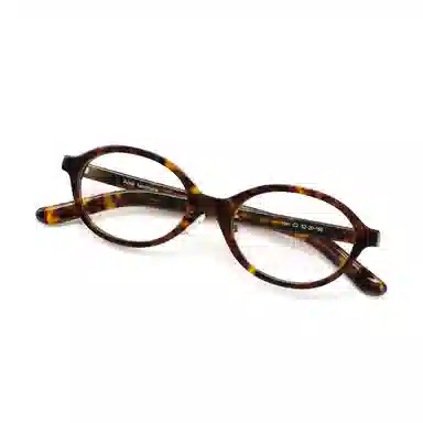 【可配度数】 青雉作 法式浪漫大脸独立鼻托书呆子眼镜复古文艺猫眼近视镜框粗框塌鼻梁 意大利板材 椭圆形 光学镜架 女款 深玳瑁色 黑色