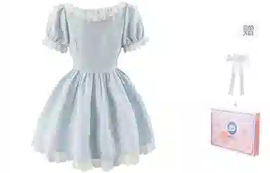 东鲸岁时记 蕾丝小个子气质女装高级感白色短袖连衣裙 女款 礼盒装