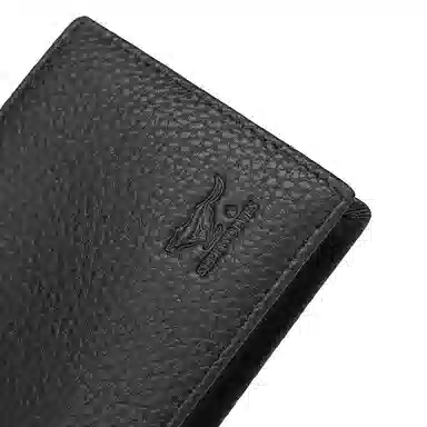 SEPTWOLVES Simple Leather Card Holder Black