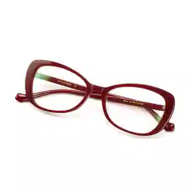 【可配度数】 青雉作 小香风复古法式猫眼眼镜百搭素颜镜近视镜框遮脸大框大脸显脸小 意大利板材 蝶形 光学镜架 女款 玳瑁色 酒红色 黑色