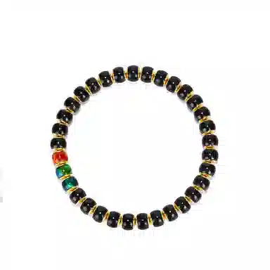 钰澜文玩 「玄甲·流光」镶嵌搭配款佛珠 椰蒂 手串 男女同款情侣款