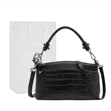 老人头 质感 牛皮 腋下斜挎包 常规 男款 灰色/黑色