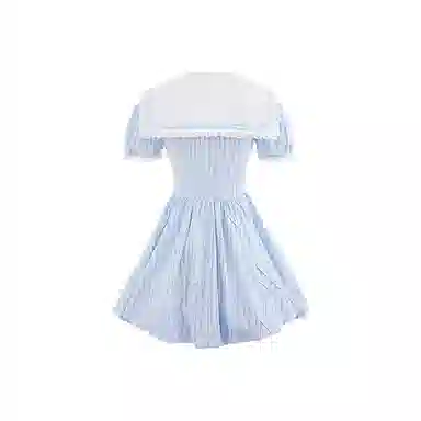 SY Sweet Academy Navy Collar Striped Bow Dress