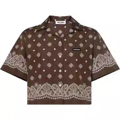 Miu Miu SS25 Printed Shirt Brown