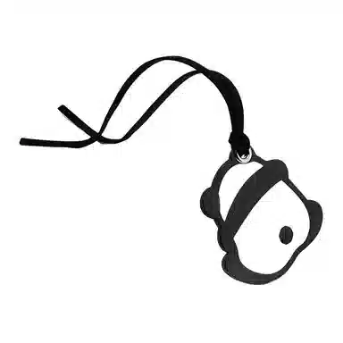 匠心手工坊 熊猫 牛皮 挂件成都可爱花花网红卡通包包汽车钥匙扣书包挂饰包带 通用 黑白色