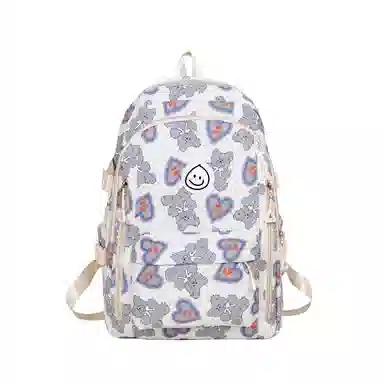 泰格奴 小清新休闲高颜值精美潮版韩版背包初中生高中生大学生上课百搭书包 尼龙 双肩包 男女同款情侣款 粉红色/蓝色/灰色/黑色