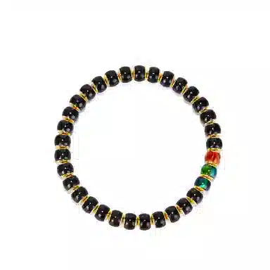 钰澜文玩 「玄甲·流光」镶嵌搭配款佛珠 椰蒂 手串 男女同款情侣款