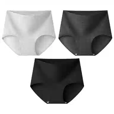二三二三 纯色简约抑菌弹力三角防夹臀设计高腰加宽柔软亲肤内裤无痕高级舒适百搭时尚潮流日常通勤短裤 女款