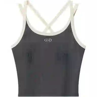 轻迎 复古刺绣交叉美背吊带 女款