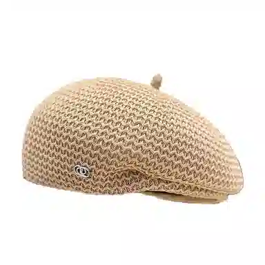 祎步康 透气显脸小薄款百搭定型压褶设计 棉麻 贝雷帽 女款