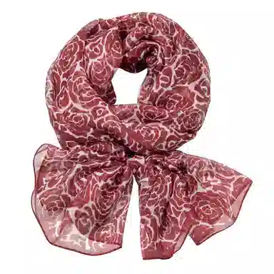 上海故事 春花秋月喷绘真丝长巾 桑蚕丝 丝巾 女款