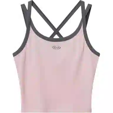 轻迎 复古刺绣交叉美背吊带 女款