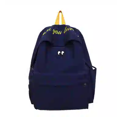 泰格奴 涂鸦通勤旅行小清新轻便高颜值大容量背包初中高中大学生上课百搭书包 尼龙 双肩包 男女同款情侣款 米白色/浅蓝色/藏青色/黑色