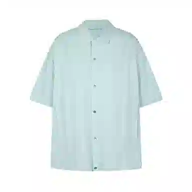 速写 纯色夏季宽松简约优雅短袖衬衫 男款