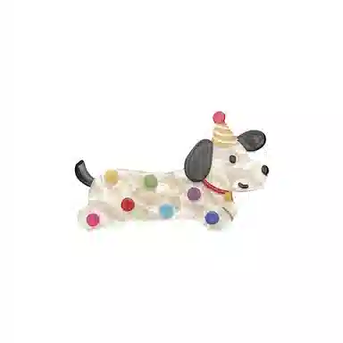 蒙妮 可爱卡通小狗派对鸭嘴夹 亚克力 发夹 男女同款情侣款