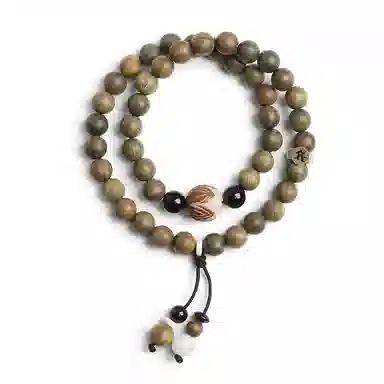 木盛缘 【福运招财  生肖守护】高油密老料八大守护神佛珠文玩 绿檀 手串 男女同款情侣款