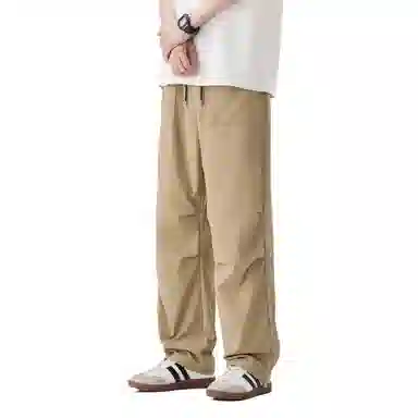 帝狼牛 美式复古风高街户外工装潮流褶皱设计感舒适百搭宽松休闲裤 男女同款