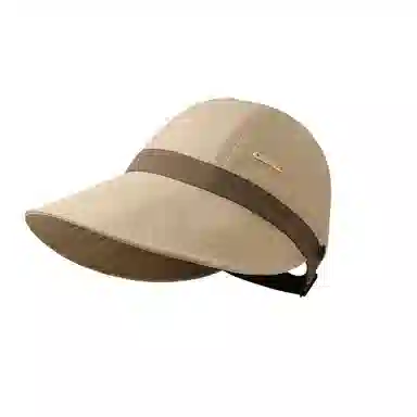 稻草人 时尚百搭显脸小 遮脸素颜氛围感撞色户外防紫外线遮阳 可挂口罩 聚酯纤维 防晒帽 女款