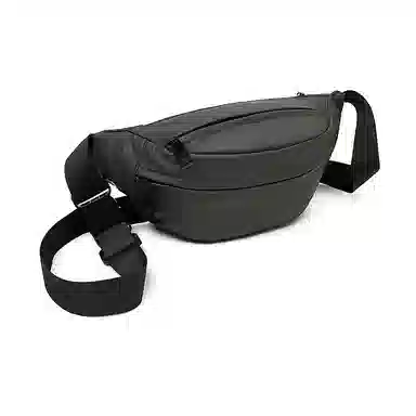 老人头 潮酷休闲百搭简约轻便出行 合成革 腰包 常规 男款 黑色