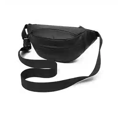 老人头 潮酷休闲百搭简约轻便出行 合成革 腰包 常规 男款 黑色