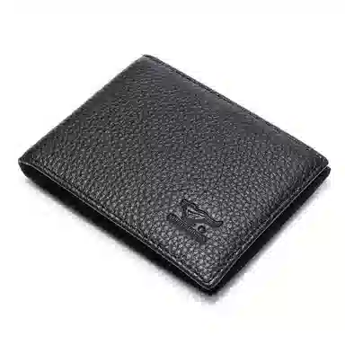 SEPTWOLVES Simple Leather Card Holder Black