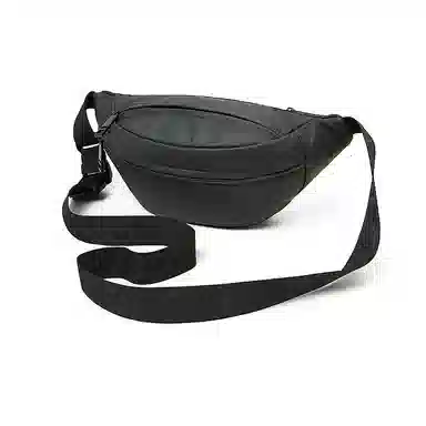 老人头 潮酷休闲百搭简约轻便出行 合成革 腰包 常规 男款 黑色