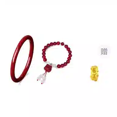 百利金 扭转乾坤 国潮新中式诸事顺利招财转运复古大气简约精致创意设计感 黄金手链 再造辰砂朱砂 玉石手串 男女同款情侣款