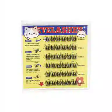 简应舒 灵动圆眼款免胶假睫毛 单簇