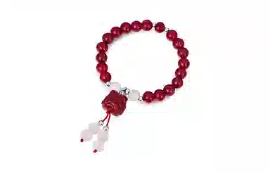 百利金 扭转乾坤 国潮新中式诸事顺利招财转运复古大气简约精致创意设计感 黄金手链 再造辰砂朱砂 玉石手串 男女同款情侣款