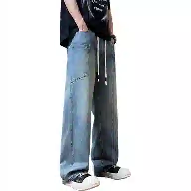 羽浅 宽松薄款美式复古水洗百搭时尚简约休闲牛仔裤 男款