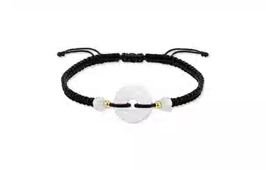 百利金 平安扣 平安转运吉祥顺遂国潮复古新中式简约气质精致轻奢小众设计转运珠可调节编织链#好运 玛瑙 手链 男女同款情侣款