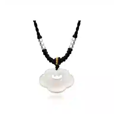 【凉玉消暑|冰透】中国 银世城 吉祥富贵祥云锁 新中式显白转运招财纳福平安喜乐 简约轻奢时尚百搭高级感#好运 玉髓 吊坠 男女同款情侣款