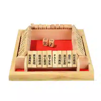 咕轹 木制四面数字翻牌 桌游