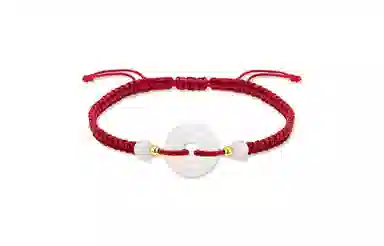 百利金 平安扣 平安转运吉祥顺遂国潮复古新中式简约气质精致轻奢小众设计转运珠可调节编织链#好运 玛瑙 手链 男女同款情侣款