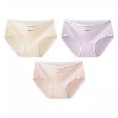 二三二三 撞色字母设计不夹臀不卡档中腰舒适不勒三角裤抑菌无痕透气亲肤简约时尚百搭潮流日常通勤少女内裤 女款 组合装