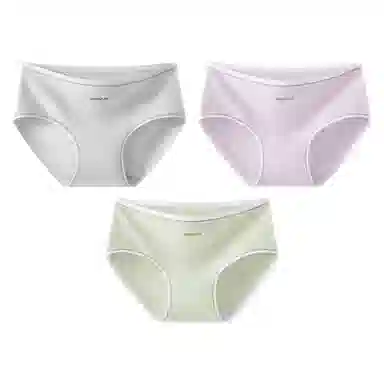 二三二三 撞色字母设计不夹臀不卡档中腰舒适不勒三角裤抑菌无痕透气亲肤简约时尚百搭潮流日常通勤少女内裤 女款 组合装