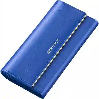 歌若拉 三折多卡位 经典十字纹牛皮 长款钱夹钱包 女款 多色