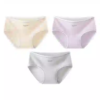 二三二三 撞色字母设计不夹臀不卡档中腰舒适不勒三角裤抑菌无痕透气亲肤简约时尚百搭潮流日常通勤少女内裤 女款 组合装