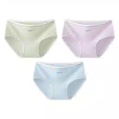 二三二三 撞色字母设计不夹臀不卡档中腰舒适不勒三角裤抑菌无痕透气亲肤简约时尚百搭潮流日常通勤少女内裤 女款 组合装