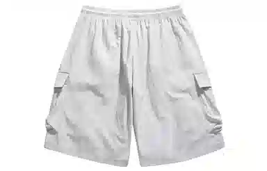 加菲猫家族 山系纯色简约字母设计印花宽松舒适轻薄透气户外运动百搭系带松紧腰五分休闲短裤 男女同款