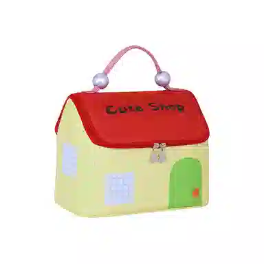 轻迎 多巴胺小房子化妆包收纳包洗漱包手提包便携旅行包防水宿舍可爱便携大容量化妆包