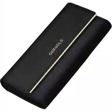 歌若拉 三折多卡位 经典十字纹牛皮 长款钱夹钱包 女款 多色