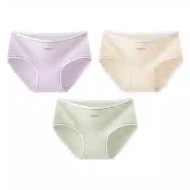 二三二三 撞色字母设计不夹臀不卡档中腰舒适不勒三角裤抑菌无痕透气亲肤简约时尚百搭潮流日常通勤少女内裤 女款 组合装