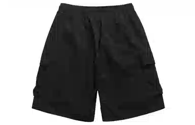 加菲猫家族 山系纯色简约字母设计印花宽松舒适轻薄透气户外运动百搭系带松紧腰五分休闲短裤 男女同款