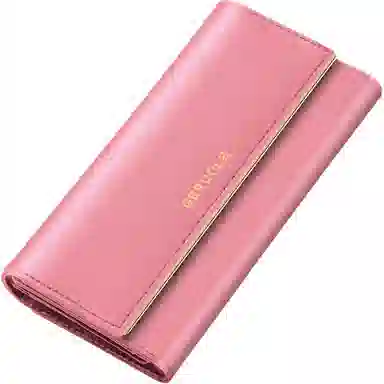 歌若拉 三折多卡位 经典十字纹牛皮 长款钱夹钱包 女款 多色