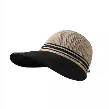 稻草人 拼色镂空透气夏季百搭时尚显脸小 遮阳防紫外线 聚酯纤维 防晒帽 女款