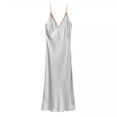 桑罗 真丝法式复古柔软蕾丝拼接无袖睡裙 女款 礼盒装